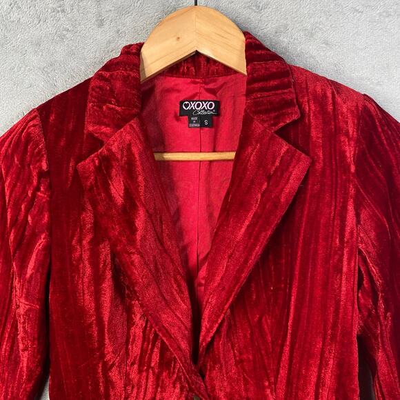 Vintage Y2k Velvet Blazer Jacket Small Indie Grunge Whimsigoth Party Holiday - Picture 4 of 15